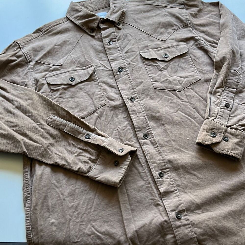 Vintage David James Western Style Thin Corduroy Button Down Sz. L 🇺🇸